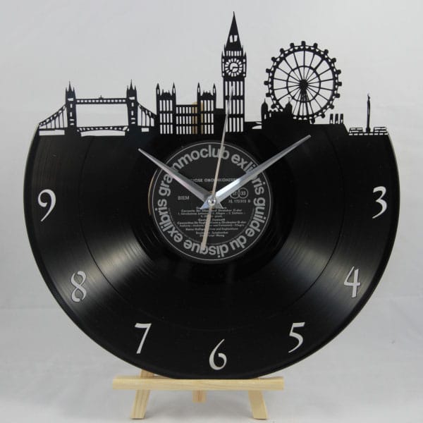 Horloge en vieux vinyle 33 tours modèle Londres cadeau