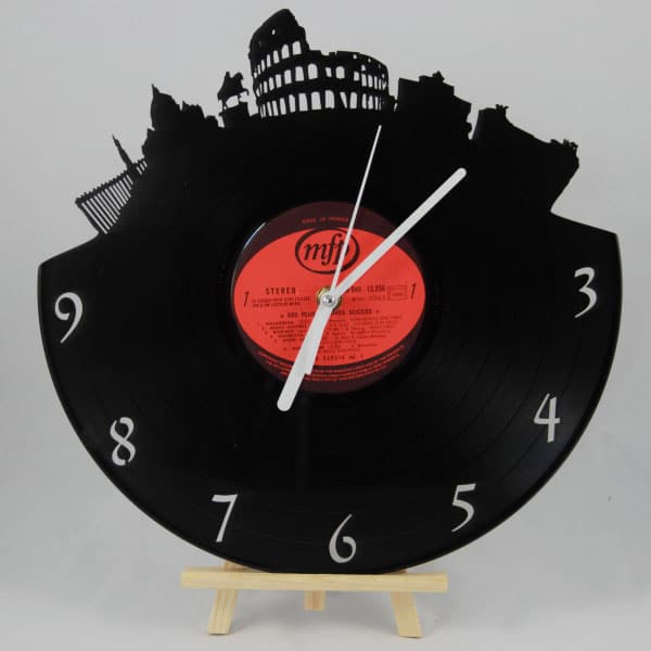 Horloge en vieux vinyle 33 tours modèle Rome cadeau